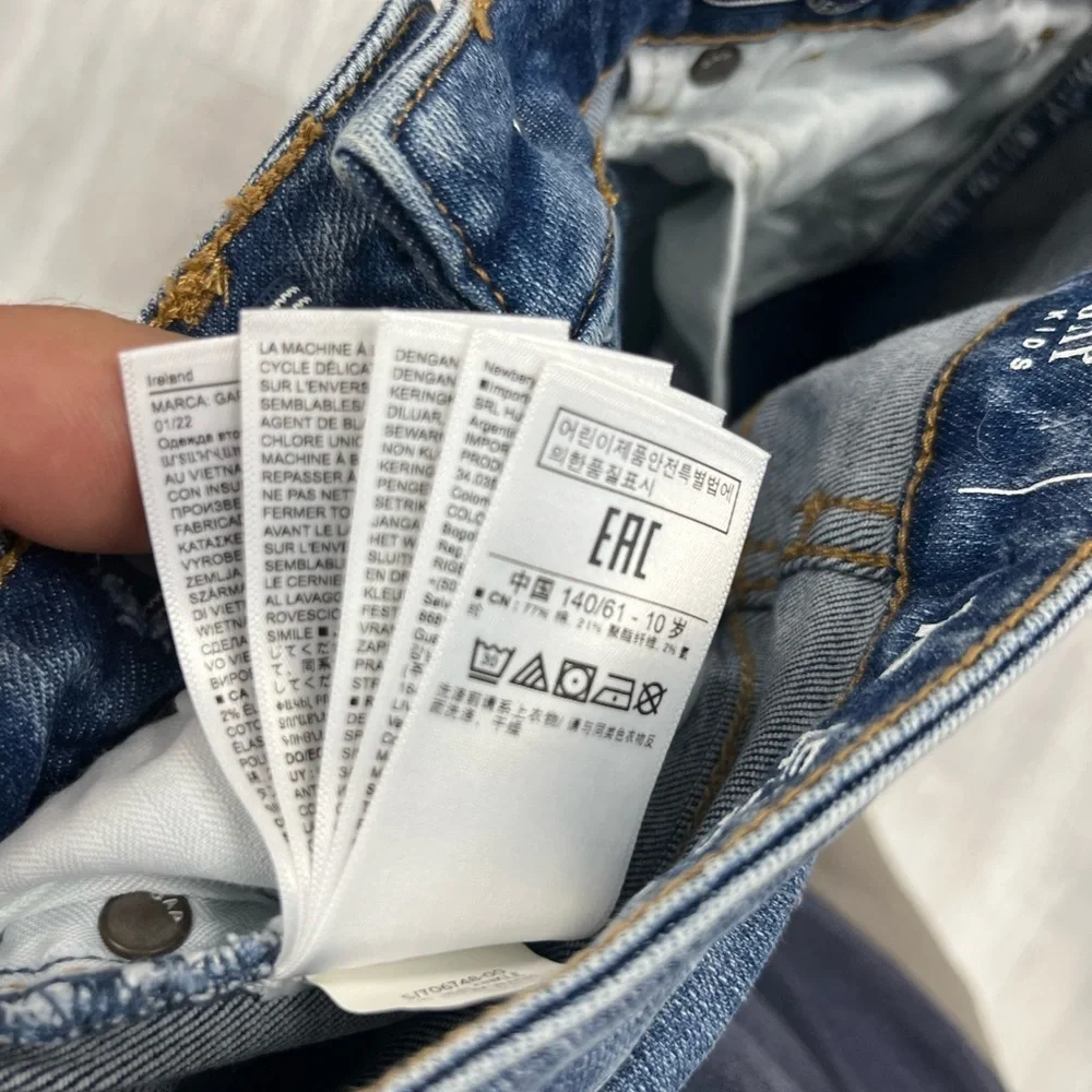 Gap Kids sz 10 Jegging Ankle High Rise Distressed Blue Jeans